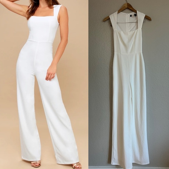 NWOT Enticing Endeavors White Jumpsuit - Picture 1 of 6